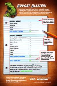 Marvel Budget Worksheet
